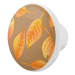 Rustikale Orange-Herbstlaub Keramikknauf