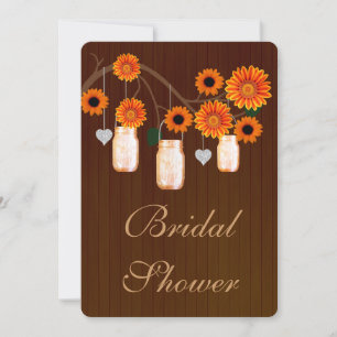 Rustikale Orange Mason Jars Bridal Dusche Einladun Einladung