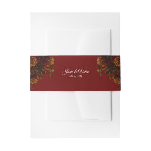 Rustikale Orange Red Fall Elegante Hochzeit Einladungsbanderole