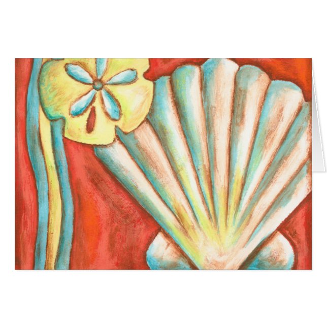 Rustikale Orange Seashells (Vorderseite (Horizontal))