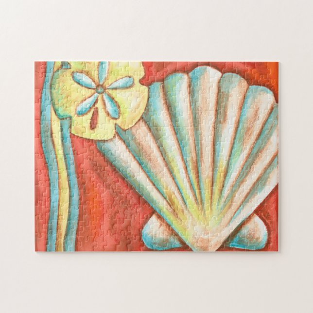 Rustikale Orange Seashells (Horizontal)