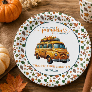 Rustikale Orange Truck Kleine Pumpkin Baby Dusche Pappteller