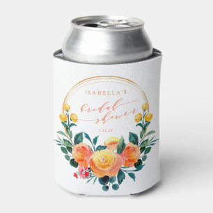 Rustikale Orange-Wasserfarben-Blumen-Brautdusche  Dosenkühler