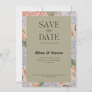 Rustikale orange Wasserfarben-Blumenhochzeit Save The Date