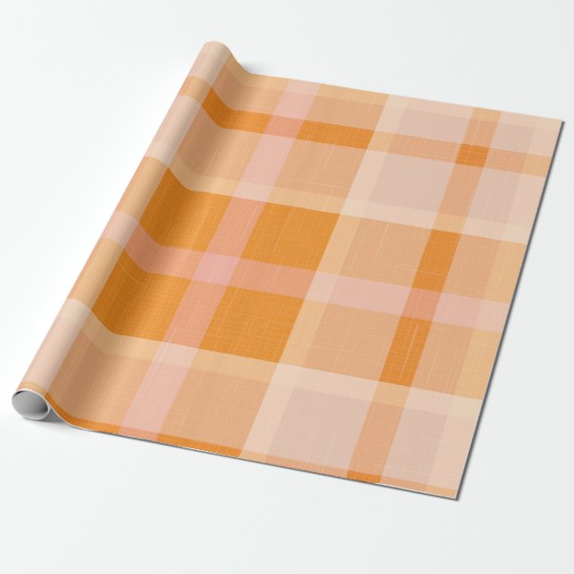 Rustikale Orangefarbene Herbstfälle Karierte Tarta Geschenkpapier (Ungerollt)