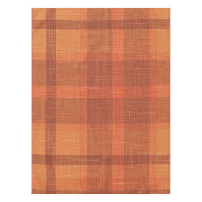 Rustikale Orangefarbene Herbstfälle Karierte Tarta Tischdecke (Vorderseite)