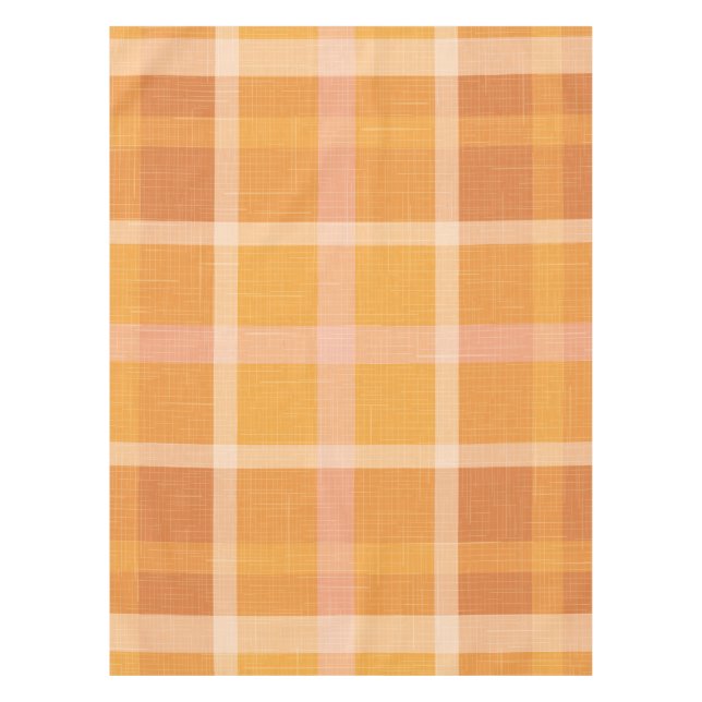 Rustikale Orangefarbene Herbstfälle Karierte Tarta Tischdecke (Vorderseite)