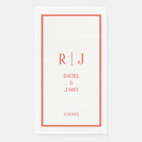 Rustikale Orangefarbene Minimalistische Monogramme