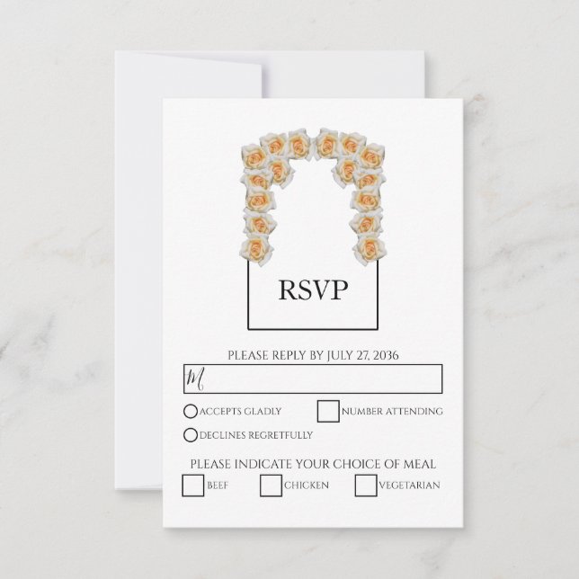 Rustikale Orangefarbene Rose Hochzeiten von RSVP-K RSVP Karte (Vorderseite)
