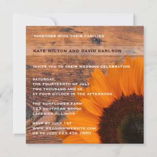Rustikale Orangenblume Land Hochzeit Einladung
