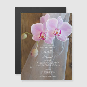 Rustikale Orchidee Hochzeit Magneteinladung