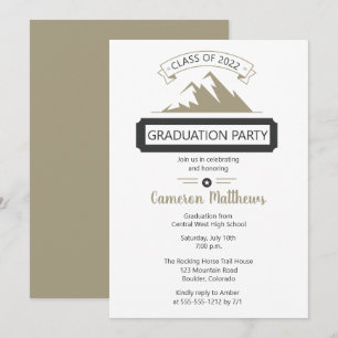 Rustikale Outdoor Mountain Theme Graduation Party Einladung