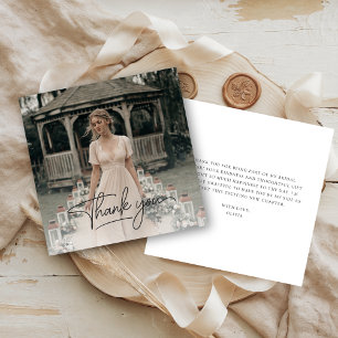 Rustikale Overlay-Foto-Brautdusche-Schrift Dankeskarte
