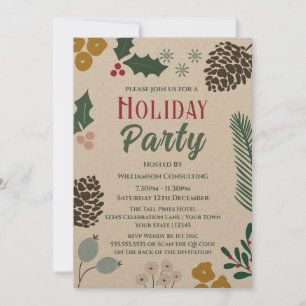 Rustikale Oversitic Branch Company Holiday Party Einladung