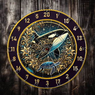 Rustikale Ozeanwelt Dartboard Wall Art Dartscheibe
