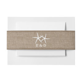 Rustikale Paare der Starfish-Leinwand-Hochzeit Einladungsbanderole