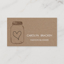 Rustikale Packpapier-Herz-Illustration Browns Visitenkarte