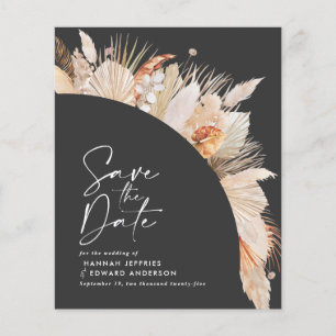 rustikale Pampas Gras Hochzeit sparen das Datum Flyer