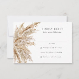 Rustikale Pampas Grass Wedding RSVP Antwort