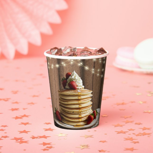 Rustikale Pancakes Baby & Brunch Babydusche Pappbecher (Insitu)