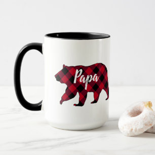Rustikale Papa Bear Red Buffalo Karierte Tasse
