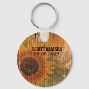 rustikale Pappland-Sonnenblume-Gastgeschenk Schlüsselanhänger