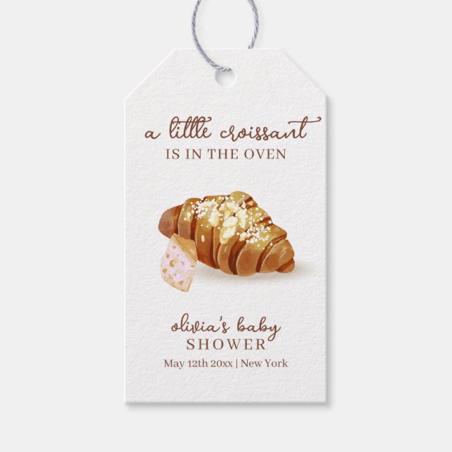 Rustikale Pariser Bäckerei Konditorei Croissant Ba Geschenkanhänger (Vorderseite)