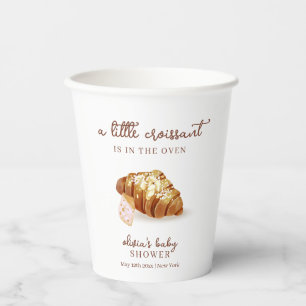 Rustikale Pariser Bäckerei Konditorei Croissant Ba Pappbecher