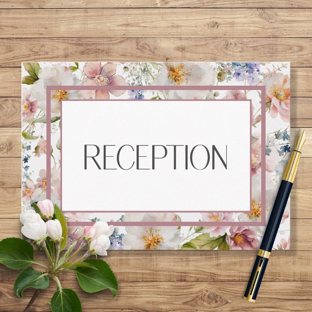 Rustikale Pastel April Hochzeit mit floralen Water Begleitkarte (Von Creator hochgeladen)