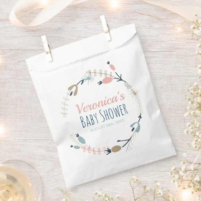 Rustikale Pastel Botanische Babydusche Geschenktütchen (Ausgeschnitten)