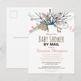 Rustikale Pastel Botanische Babydusche per Mail ei Postkarte