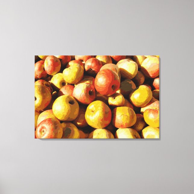 Rustikale Pastel farbiger Fall Apple Leinwanddruck (Vorderseite)
