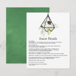 Rustikale Pastel Floral Terrarium Garden Wedding Begleitkarte