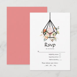 Rustikale Pastel Floral Terrarium Garden Wedding RSVP Karte