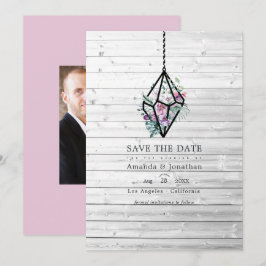 Rustikale Pastel Floral Terrarium Garden Wedding Save The Date
