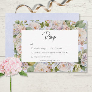 Rustikale Pastel Hydrangea Floral Monogram Periwin RSVP Karte