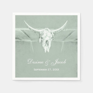 Rustikale Pastell Sage Green White Western Kuh Sku Serviette