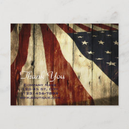 Rustikale Patriotische amerikanische Holzbauweise Postkarte
