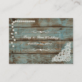 Rustikale Pearls & Lace Wedding RSVP Card Begleitkarte