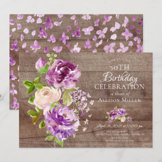 Rustikale Peonies Floral Geburtstag Einladung