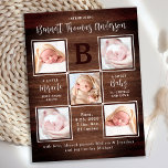 Rustikale Personalisiert 5 Foto Neue Kinderankündi Postkarte<br><div class="desc">Mit dieser rustikalen Tafelplatte, der modernen und einzigartigen Kollage-Geburtskarte des Fotos, kündigen Sie Ihr neues Baby an Freunde und Familie. Anpassen mit 5 Ihrer Fotos, und personalisieren Sie mit Monogramm Initial-, Name-, Geburtsdaten. Inspiration Zitat: "Ein kleines Wunder von oben, ein süßes Baby zum Kuscheln und Liebe" . COPYRIGHT © 2020...</div>