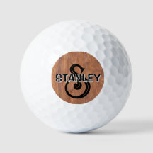 Rustikale Personalisierte Golfbälle im Holzstil