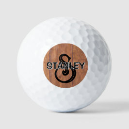 Rustikale Personalisierte Golfbälle im Holzstil