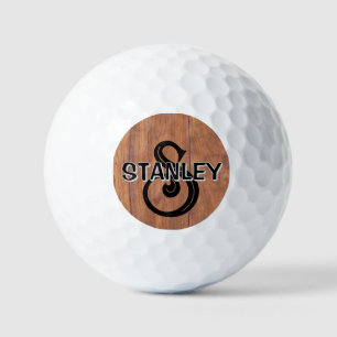 Rustikale Personalisierte Golfbälle im Holzstil
