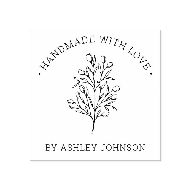 Rustikale Personalisierte Handarbeit mit Liebe Gummistempel (Prägung)