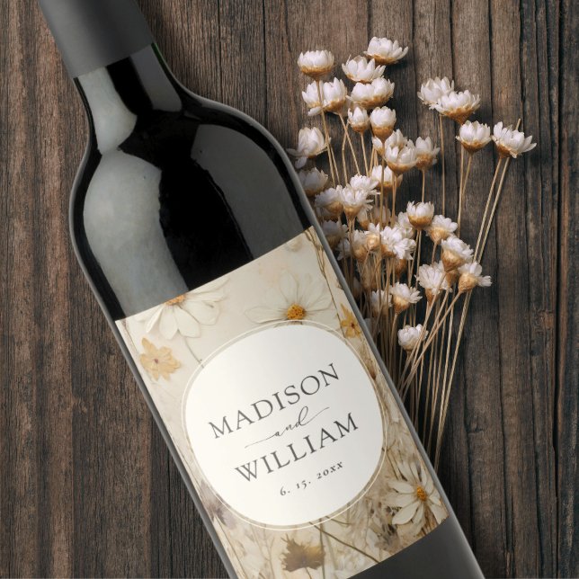 Rustikale Personalisierte Hochzeit mit Boho Weinetikett (Von Creator hochgeladen)