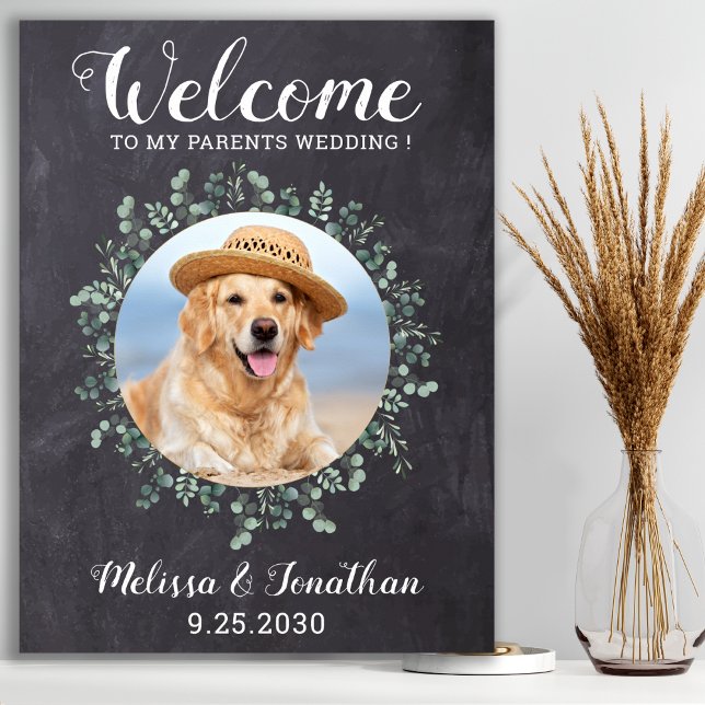 Rustikale Pet Wedding Personalisiert Hunde Foto Poster (Von Creator hochgeladen)
