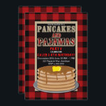 Rustikale Pfannkuchen und Pajamas Rotes Schwarzes  Einladung<br><div class="desc">Einladungen</div>