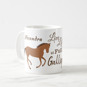 Rustikale Pferde Imitate Leder Leben Motivierend Kaffeetasse