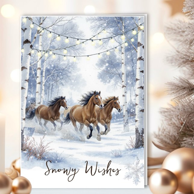 Rustikale Pferde-Weihnachtskarte Feiertagskarte (Send enchanting holiday wishes with this magical Christmas design!
)